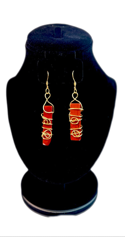 'Knowledge' the Firey Earrings wrapped in 24K Solid Gold